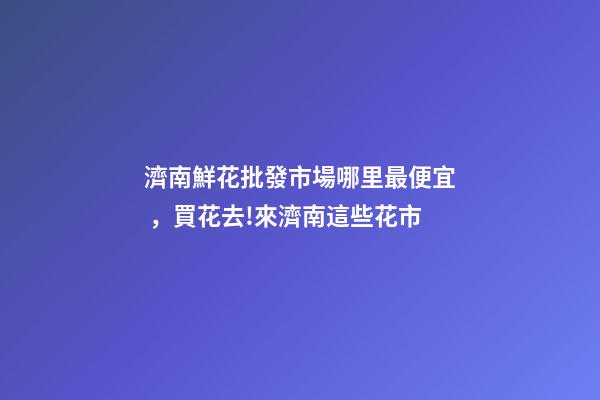 濟南鮮花批發市場哪里最便宜，買花去!來濟南這些花市-第1張-觀點-玄機派